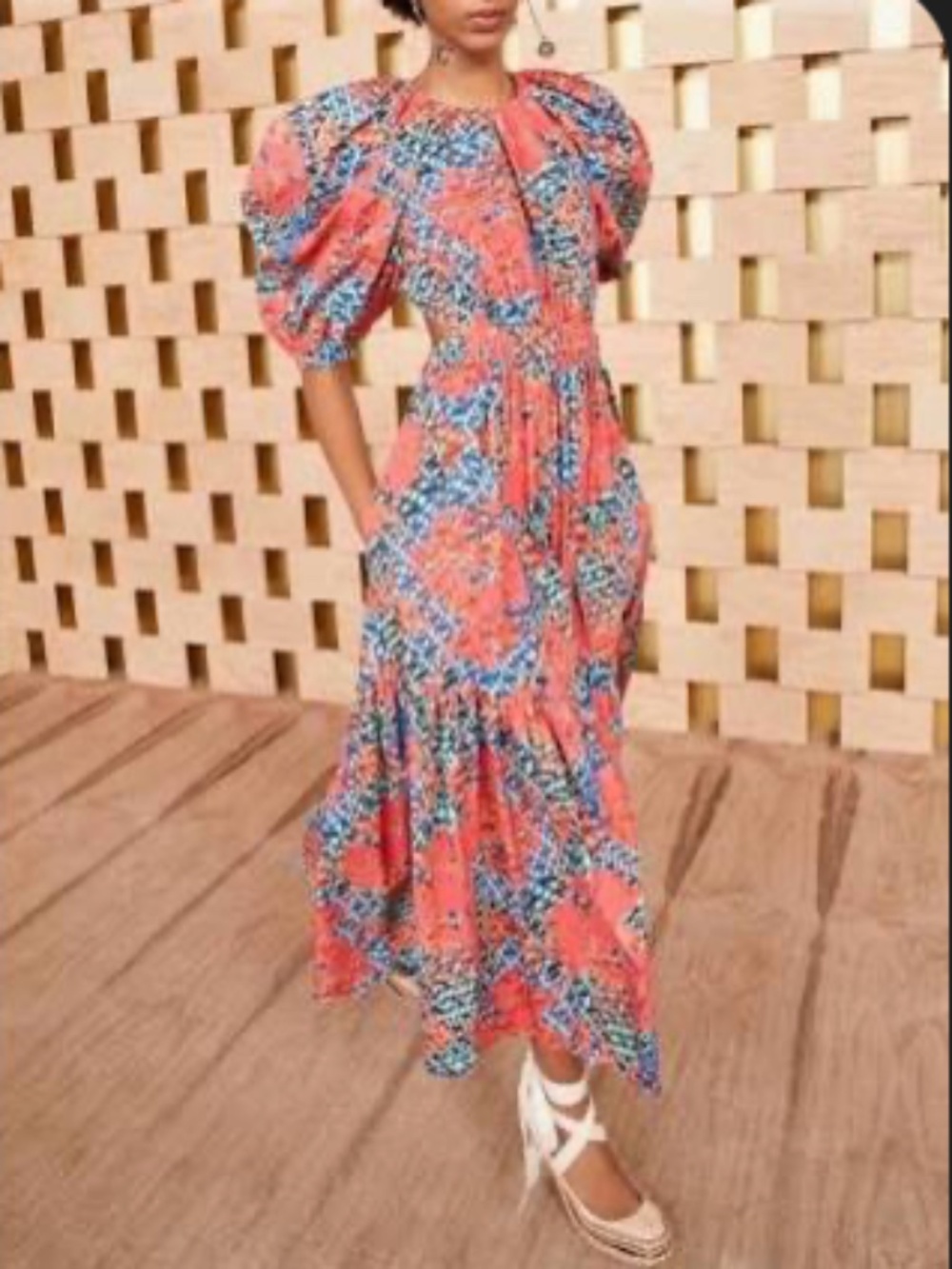 ULLA JOHNSON: Claire Dress Flamingo: Top only. Size 8